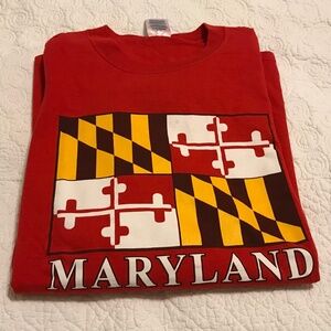 Red unisex Maryland state flag short-sleeve 💯% cotton t-shirt (2X)